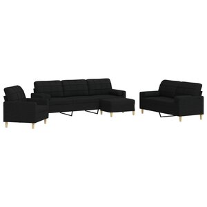 vidaXL Ensemble de canapés 4 Pièces repose-pied et coussins décoratifs