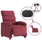 vidaXL Fauteuil de massage inclinable électrique Rouge bordeaux Tissu