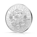 Pièce de monnaie 3 euro Autriche 2023 – Requin dit holbiche ventrue