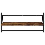 vidaXL Étagères murales avec barres 2 Pièces chêne fumé 65x25x30 cm
