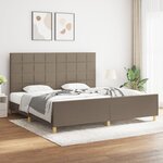 vidaXL Cadre de lit avec tête de lit Taupe 200x200 cm Tissu