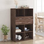 vidaXL Buffet haut chêne marron 80x42 5x124 cm bois d'ingénierie