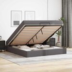 vidaXL Cadre de lit avec matelas Gris 180 x 200 cm Faux cuir