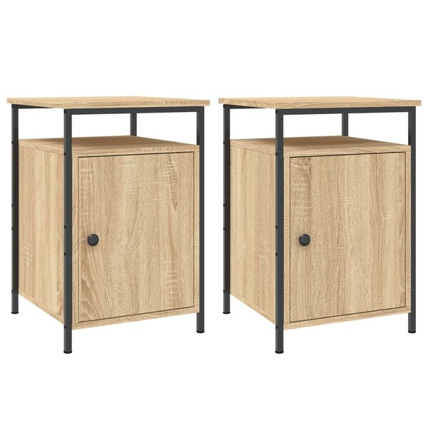 vidaXL Tables de chevet 2Pièces chêne sonoma 40x42x60cm bois d'ingénierie