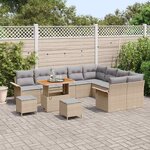 vidaXL Ensemble de canapé de jardin 12 Pièces Beige et Gris clair