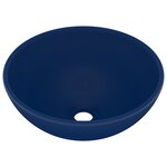 vidaXL Lavabo rond de luxe de salle Bleu foncé mat 32 5x14cm Céramique