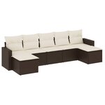 vidaXL Salon de jardin avec coussins 7 Pièces marron résine tressée