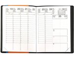 Agenda semainier Pluton 9 X 12 5 cm 1S/2P Noir EXDI