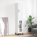 vidaXL Buffet haut Blanc 34 5x34x180 cm Bois d'ingénierie
