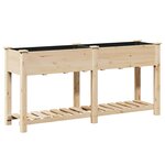 vidaXL Cache-pot de jardin avec étagère Beige 161 x 43 x 76.5 cm