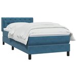 vidaXL Sommier à lattes de lit et matelas bleu foncé 80x220 cm velours