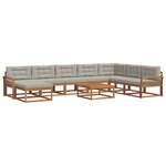 vidaXL Ensemble de canapés d'extérieur 9 Pièces Gris Naturel et Clair