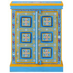 vidaXL Buffet Bois massif de manguier Peinture manuelle turquoise