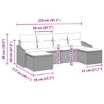 vidaXL Ensemble de Canapés avec coussin 6 Pièces Marron polyrotin