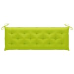 vidaXL Banc de jardin avec coussin vert vif 150 cm Bois de teck massif