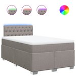 vidaXL Sommier à lattes de lit avec matelas Taupe 120x200 cm Tissu