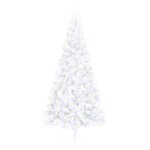vidaXL Sapin de Noël artificiel pré-éclairé moitié/support blanc 180cm