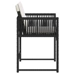 vidaXL Chaises de jardin lot de 4 avec coussins noir résine tressée