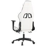 vidaXL Chaise de jeu avec repose-pied Blanc et noir Similicuir