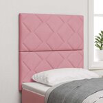 vidaXL Headboard LED Design Blocs Diamant Rose 80 cm en Velours