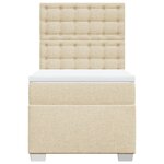 vidaXL Sommier à lattes de lit avec matelas Crème 80x200 cm Tissu