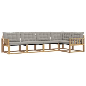 vidaXL Ensemble de canapés d'extérieur 5 pc Blanc et gris clair