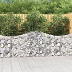 vidaXL Paniers à gabions arqués 25 Pièces 200x30x80/100 cm Fer galvanisé