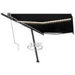 vidaXL Auvent automatique capteur de vent et LED 500x350 cm Anthracite