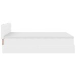 vidaXL Lit ottoman avec matelas & LED blanc pur 140x200cm similicuir