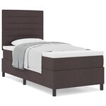 vidaXL Lit à ressorts avec matelas Marron foncé 80 x 200 cm tissu