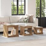 vidaXL Table basse 3 Pièces Chêne artisanal Bois d'ingénierie