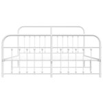 vidaXL Cadre de lit métal sans matelas et pied de lit blanc 183x213 cm