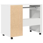 vidaXL Bureau blanc avec tiroirs Blanc MDF  Panneau de particules Standard