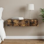 vidaXL Table d'appoint murale 87 5 x 34 5 x 17 cm Bois d'ingénierie