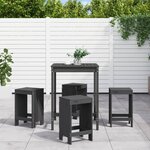 vidaXL Ensemble de bar de jardin 5 Pièces gris bois de pin massif