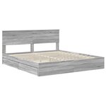 vidaXL Lit de Rangement Gris Sonoma 180 x 200 cm Bois d'ingénierie