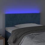 vidaXL Tête de lit à LED Bleu foncé 100x5x78/88 cm Velours