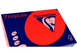 Ramette 250 Feuilles Papier 160g A3 420x297 mm rouge corail TROPHÉE