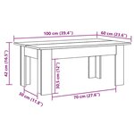 vidaXL Table basse Gris béton 100x60x42 cm Bois d’ingénierie