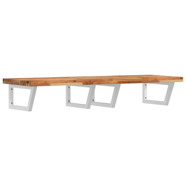 vidaXL Étagère de vasque murale acier et bois massif d'acacia