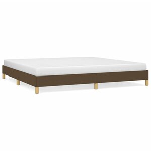 vidaXL Cadre de lit sans matelas marron foncé 200x200 cm tissu