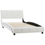 vidaXL Cadre de lit Blanc Similicuir 90x200 cm