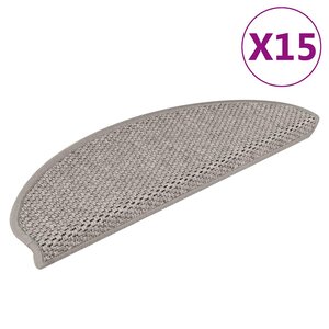 vidaXL Tapis d'escalier autocollants aspect sisal 15 Pièces 65x21x4 cm
