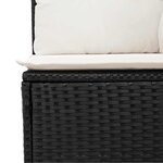 vidaXL Salon de jardin 7 Pièces avec coussins noir résine tressée