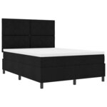 vidaXL Lit à ressorts avec matelas Noir 140 x 200 cm tissu