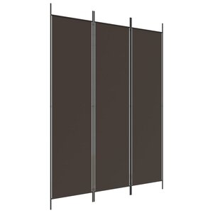 vidaXL Cloison de séparation 3 panneaux Marron 150x200 cm Tissu
