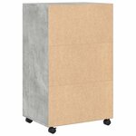 vidaXL Armoire à roulettes gris béton 55x40x91 cm bois d'ingénierie