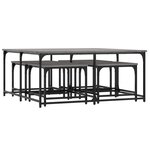 vidaXL Tables basses gigognes 5 Pièces sonoma gris bois d'ingénierie