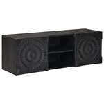 vidaXL Meuble TV avec étagère avec stockage Noir 105 x 30 x 35 cm