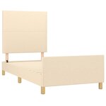 vidaXL Cadre de lit avec tête de lit Crème 90x200 cm Tissu